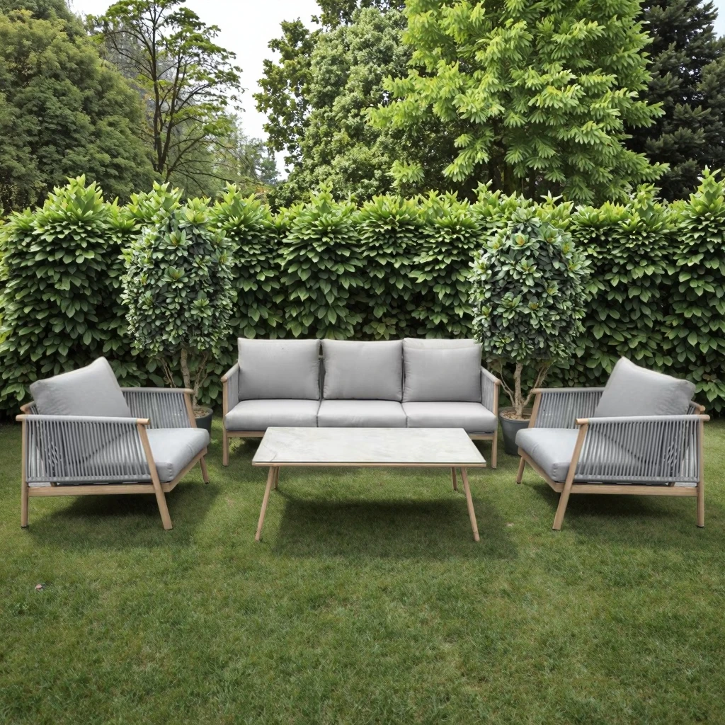 

Garden Furniture Patio Sofa Set Aluminum Outdoor Furniture for Hotels and Home with Cushions