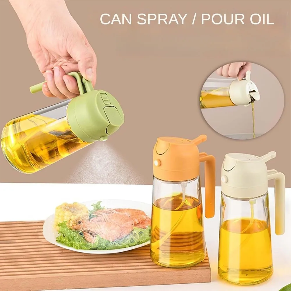1-4Pcs 500ml 2in1 Oil Sprayer Plastic Cooking Olive Oil Sprayer Baking Oil Spray for Kitchen Air Fryer,Baking,Salad,Grilling,BBQ