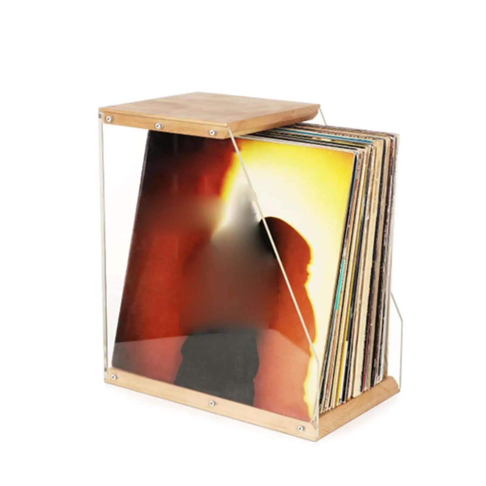 Soporte de almacenamiento de vinilo con más de 40 LP, caja de almacenamiento de libros multiusos, ligera y moderna, para archivos, hogar, sala de estar, amantes de la música