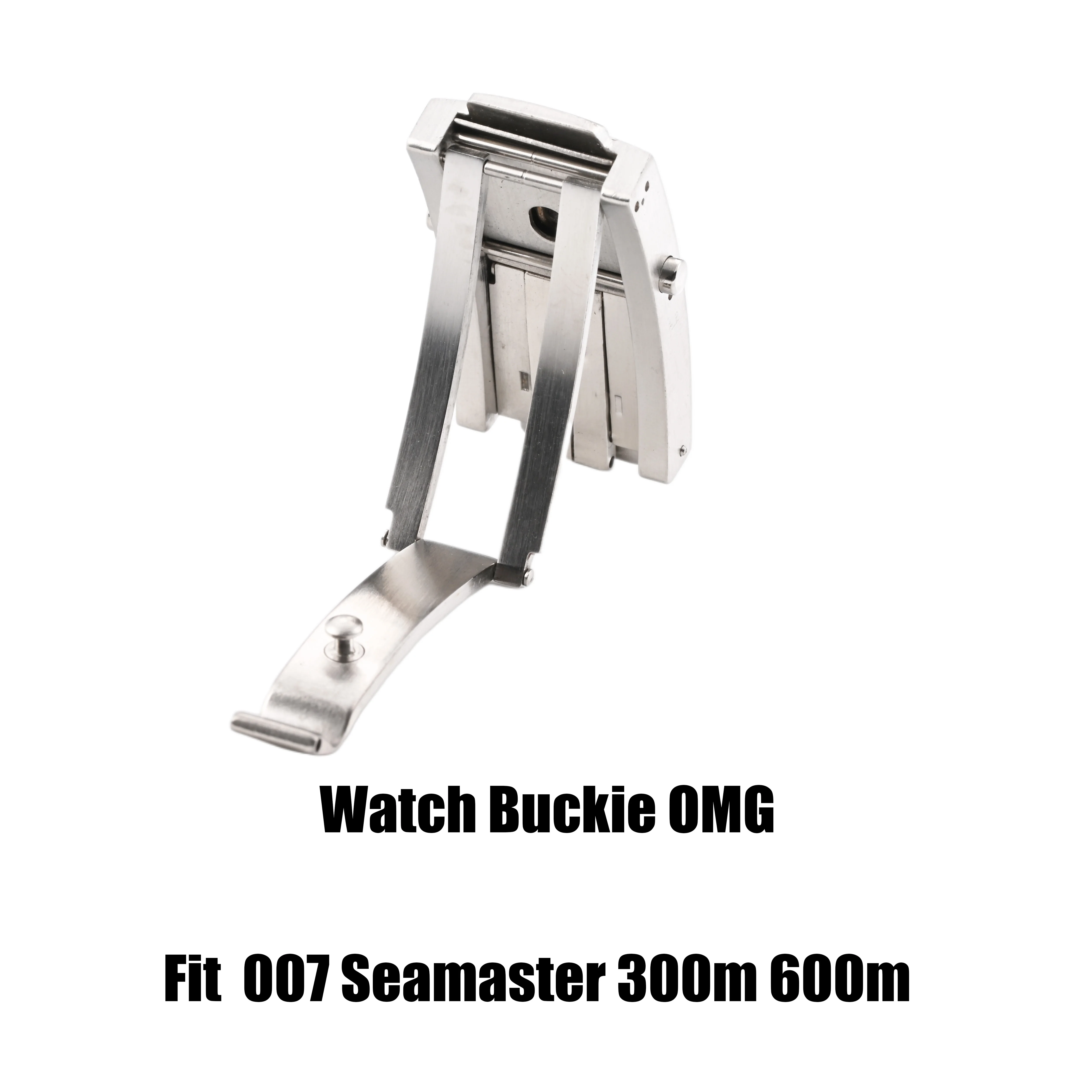 Substitute OMG buckle Omega Seamaster Speedmaster double push folding clasp solid steel strap buckle 18 20mm