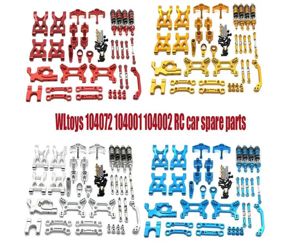 WLtoys 104072 RC car spare parts Metal upgraded swing arm steering cup C seat Motor fixing base Shock absorber