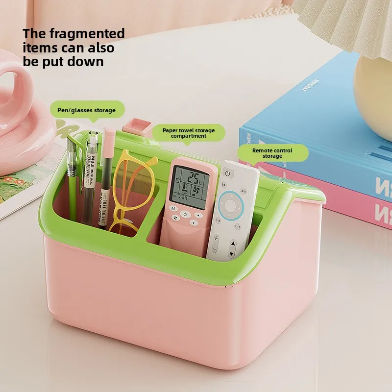 Snow House Igloo-Shaped Tissue Box - Multi-Compartment Simple Desktop Organizer with Extra-Wide Opening