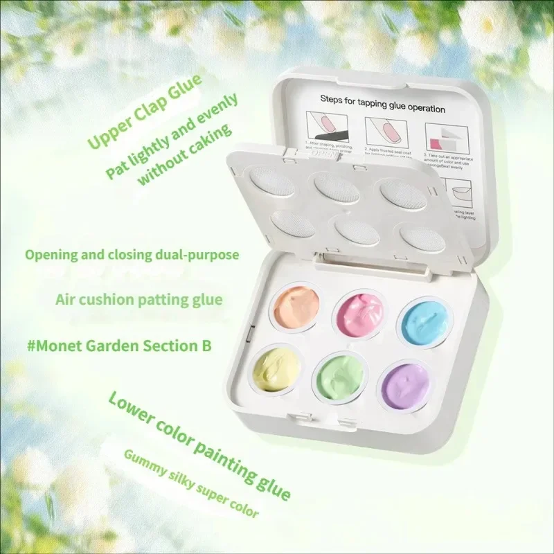 6 Farben Cushion Gradient Painting Gel Pink Ombre Nail Patting Gel UV/LED Blush Blooming Aura Maniküre Gel Nagellack Werkzeuge – Detail 14