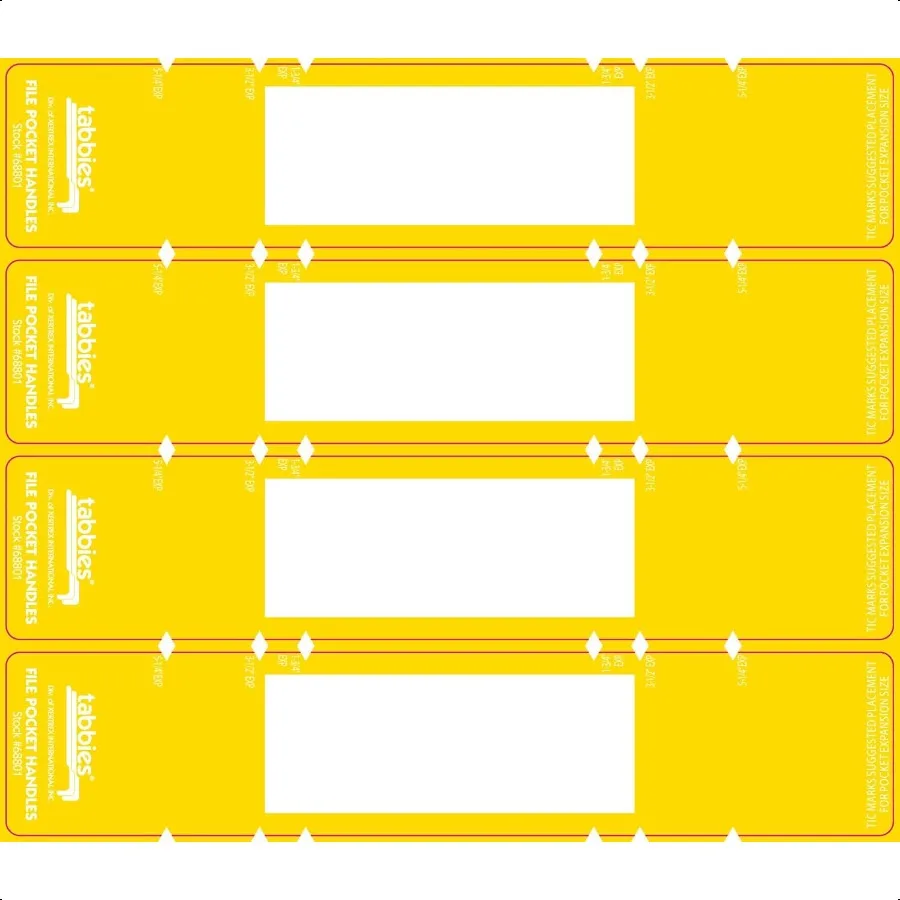

File Pocket Handles 9.63 X 2 Yellow White 4 Sheet 12 Sheets Pack