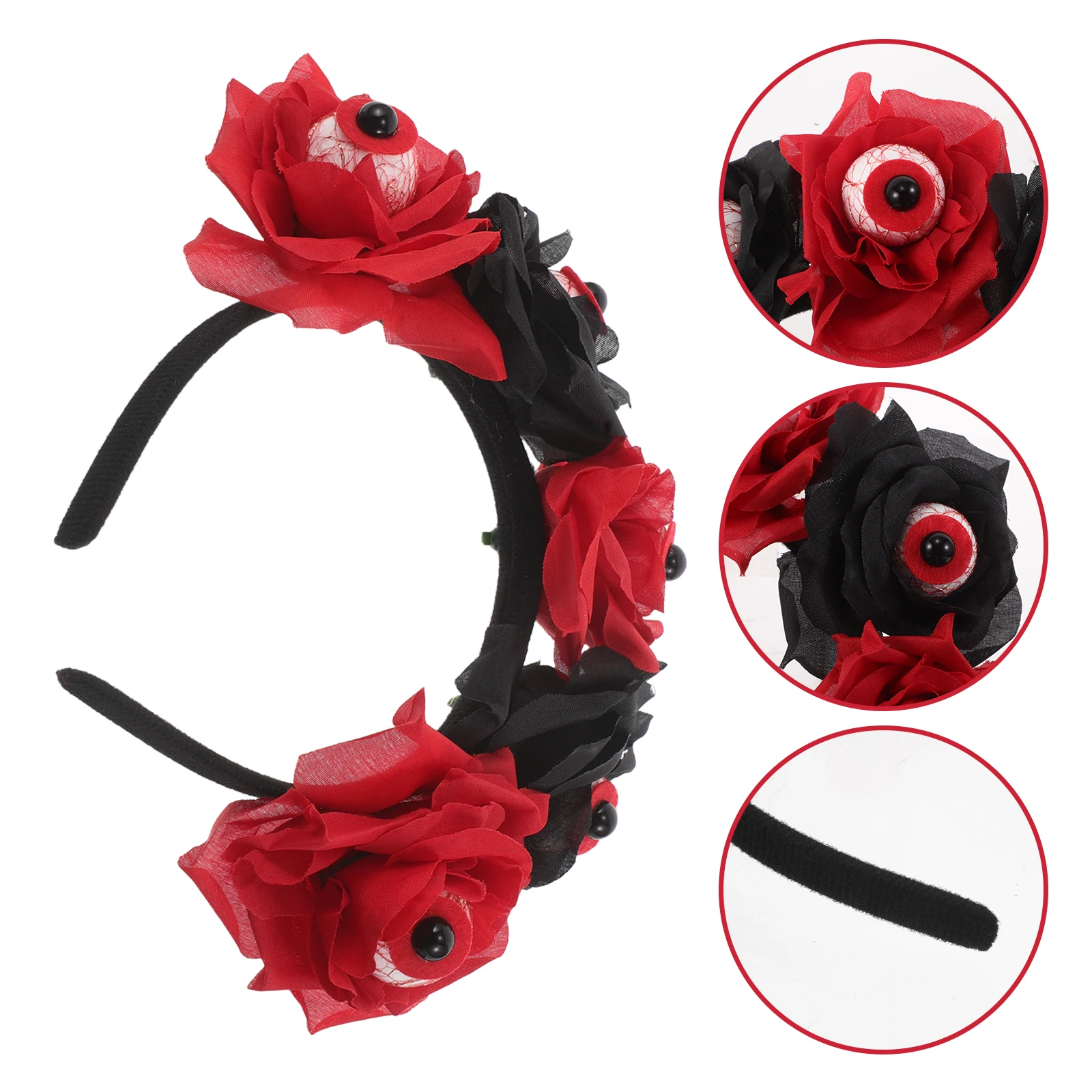 

Funny Headdress Flower Headpiece Carnival Season Headbands Costume Headwear Floral Hairband Roses Decorative