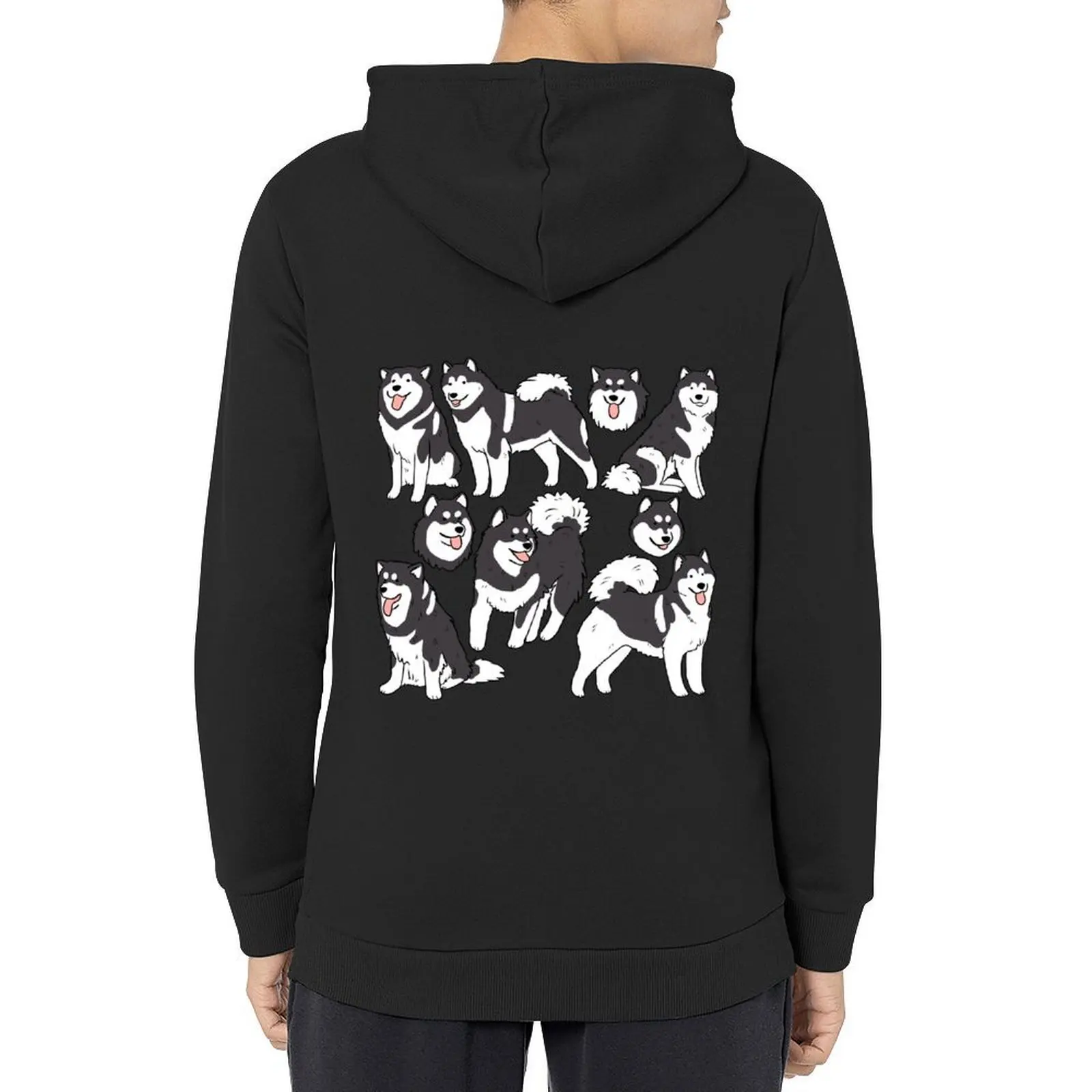 

Alaskan malamute dog illustration pattern Hoodie autumn new products autumn jacket men men's clothing men's hoodie sweatshirt