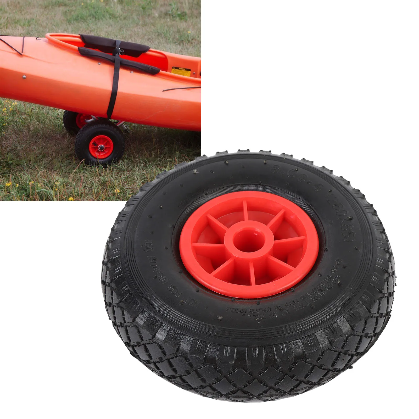 Neumático de ruedas para carrito de Kayak de 10 pulgadas, 3,00-4 260X85, neumático de repuesto para carrito de canoa y Kayak con soporte de carga fuerte