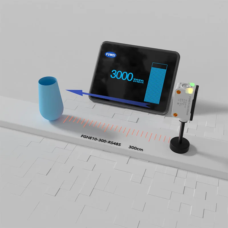 

FGNE10-300-RS485 Detection Distance 300cm Modbus RS485 Background Suppression Photoelectric Sensor