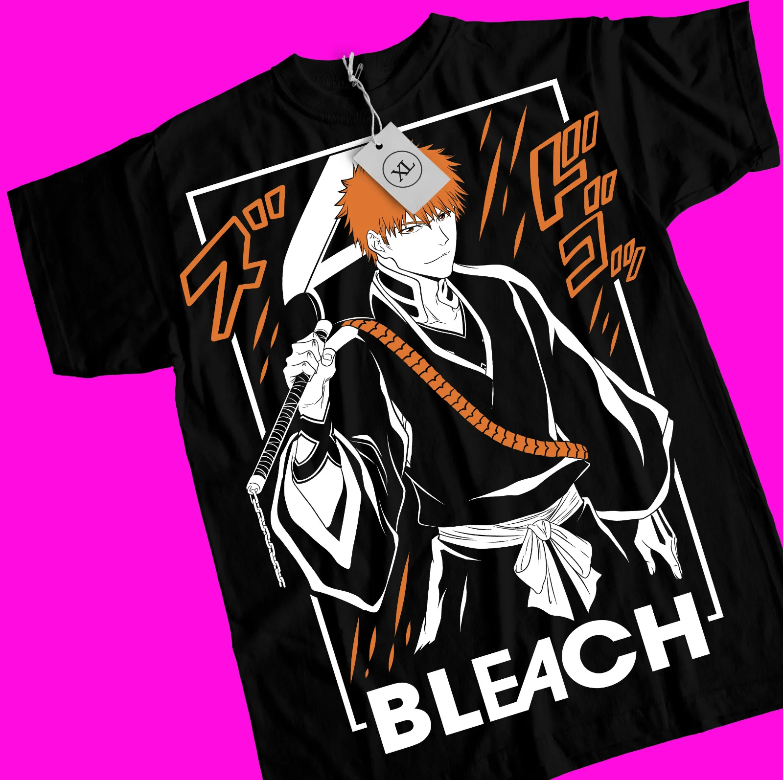 Ichigo Kurosaki T-shirt Bleach Anime Strip Horror Shonen Jump Shirt Tee All Size