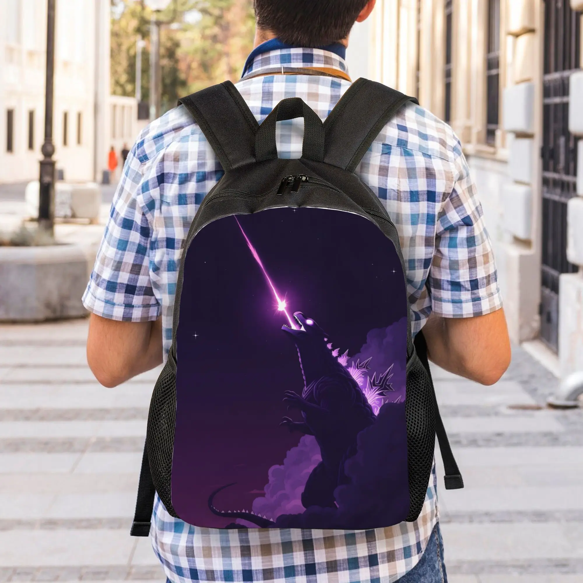 1Piece Atomic Ray New School Year Rucksack Godzilla College Student  Backpack view 5