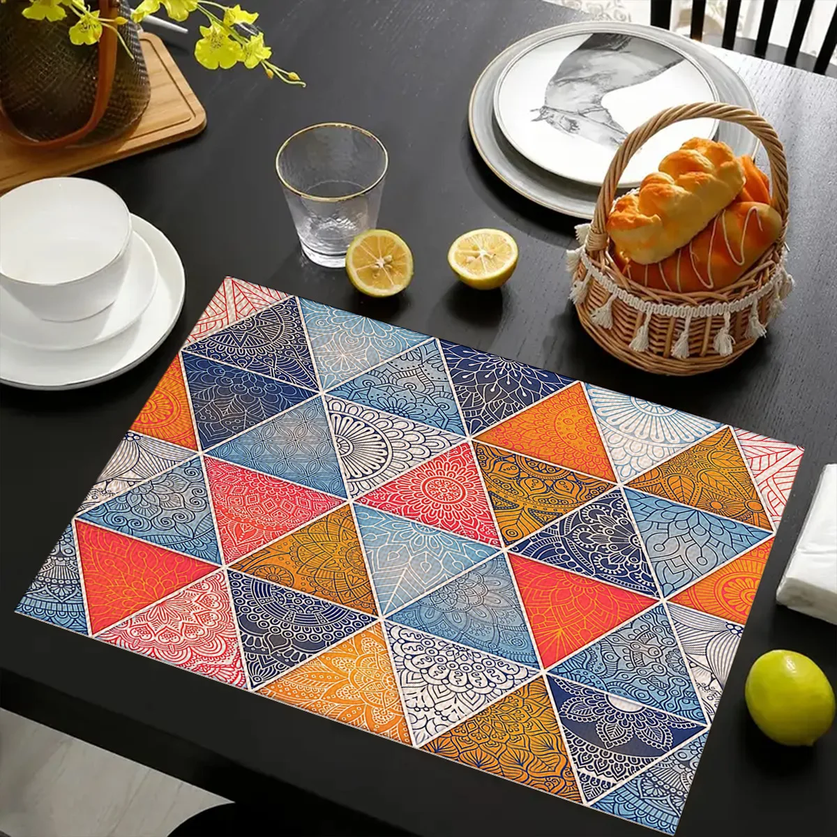 1PC Bohemian ethnic style placemats dining tables coffee tables decorative anti fouling and heat-insulating placemat table mat