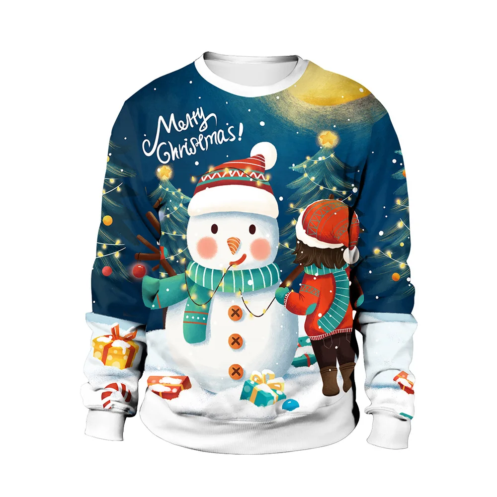 Unisex Ugly Christmas Print Pullover Sweater Shape For Men Women 3D Funny Hoodies Autumn Winter Sweaters Jumpers Tops