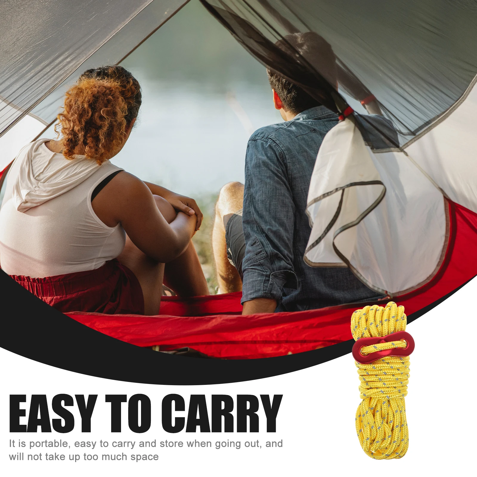 

4 Sets Rope Tent Tensioner Tightener Polyester Camping for Tarps Ropes with Buckles