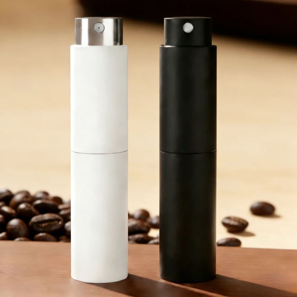 Garrafa pulverizadora de grãos de café, 2 peças, garrafa pulverizadora de café expresso portátil vazia, pulverizador recarregável para reduzir a estática do pó de café