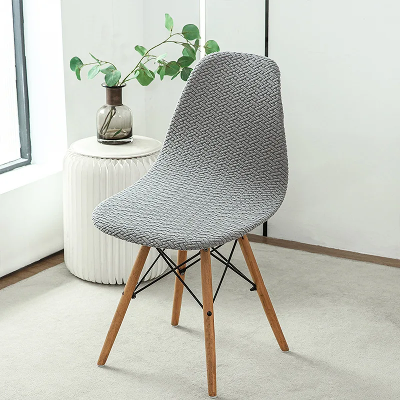 Polar Fleece Shell Stuhlbezug Einfarbig Jacquard Esszimmerstuhl Schonbezug Stretch Anti-Staub Sitzbezug für Wohnzimmer Zuhause – Detail 14