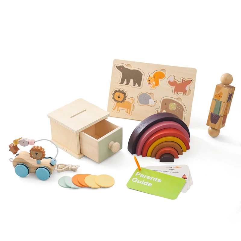 Montessori Baby Houten Speelgoed Muntbal Drum Kleur Cognitie Games Training Kinderen Zintuiglijke Vroege Educatie Speelgoed Baby Geschenken