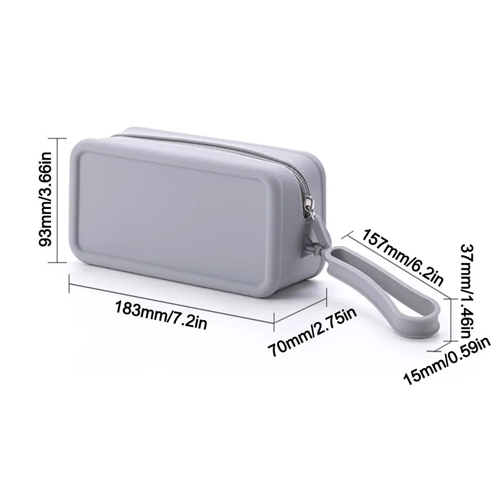 New Silicone Coin Purse Large Capacity Waterproof Earphone Bag Solid Color Zipper Travel Pouch Students