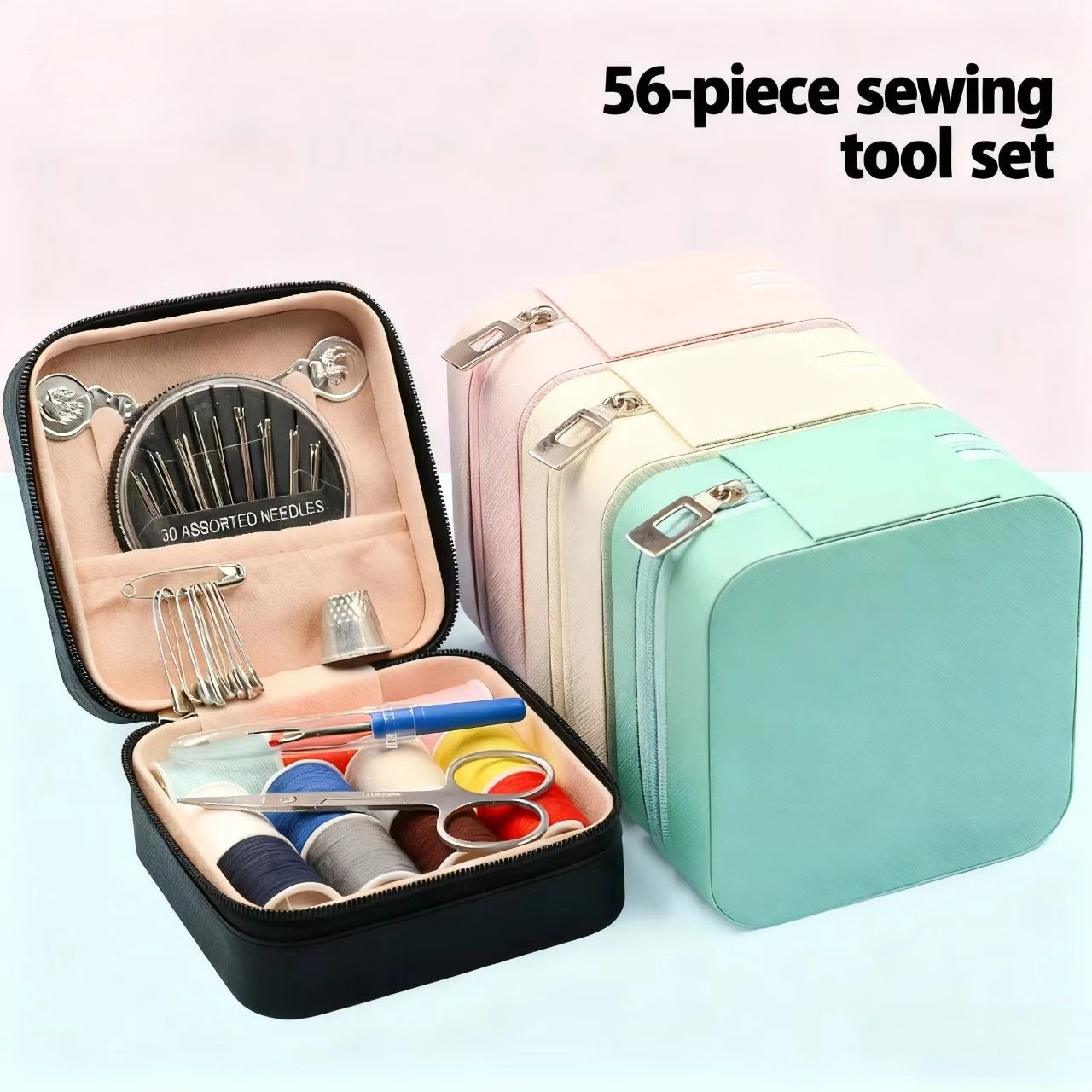 

Многофункциональная коробка для шитья, 56 шт., набор коробок для хранения швейных инструментов, набор бытовых инструментов для игл и ниток, высококачественный портативный