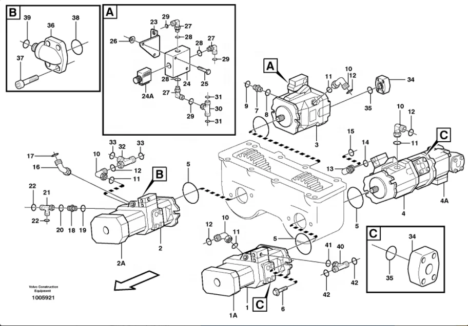 Acculated dump truck hydraulic pump VOE11707969 11707969 for A35D A40D