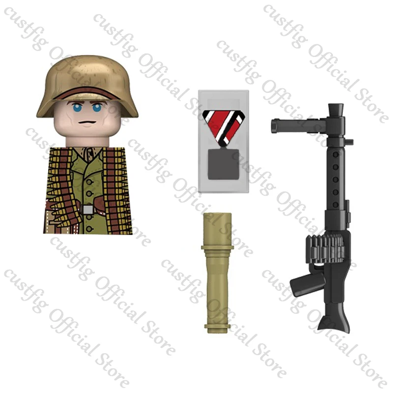 WW2 Nord Africa Korps Soldato tedesco Action Figures Building Blocks Guerra militare Fanteria Pistola Casco Arma Mattoni Giocattolo per bambini Regalo