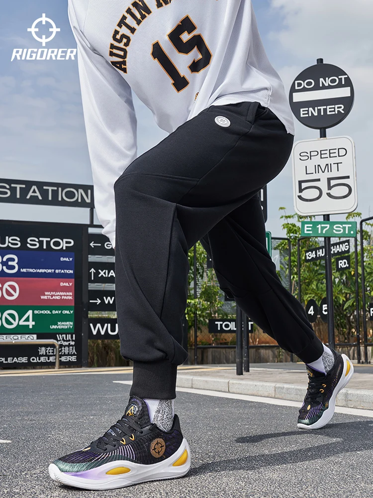 

RIGORER Sports Pants Men's Autumn New American Basketball Pants Loose Knitted Casual Running Fitness Pants