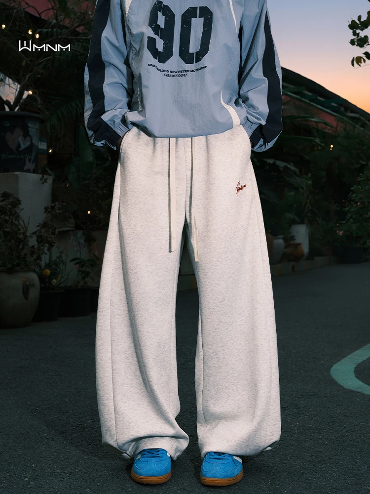 

American Sle Heavyweight Banana Yellow Pleated Wide Leg Pants Men Loose Lazy Sle Drape Straight Casual Trousers