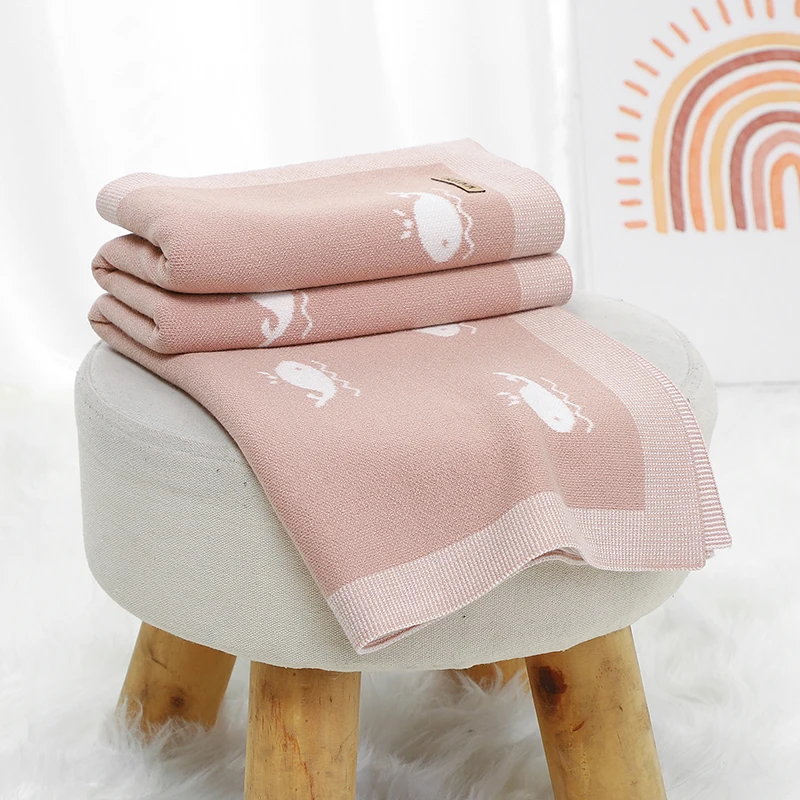 Newborn Boys Girls Blankets Knit Dual-Use Infant Kids Unisex Stroller Bassinet Bed Swaddle Wrap Sleep Sack 90*70cm Crib Cellular