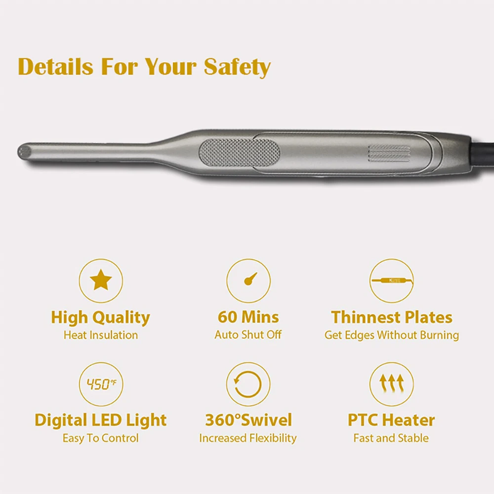 Professional Curling 2 in 1 Flat Iron for Hair Anti-scalding LED Ceramic Beard Straightener Styling Tools 5-gear Temperature