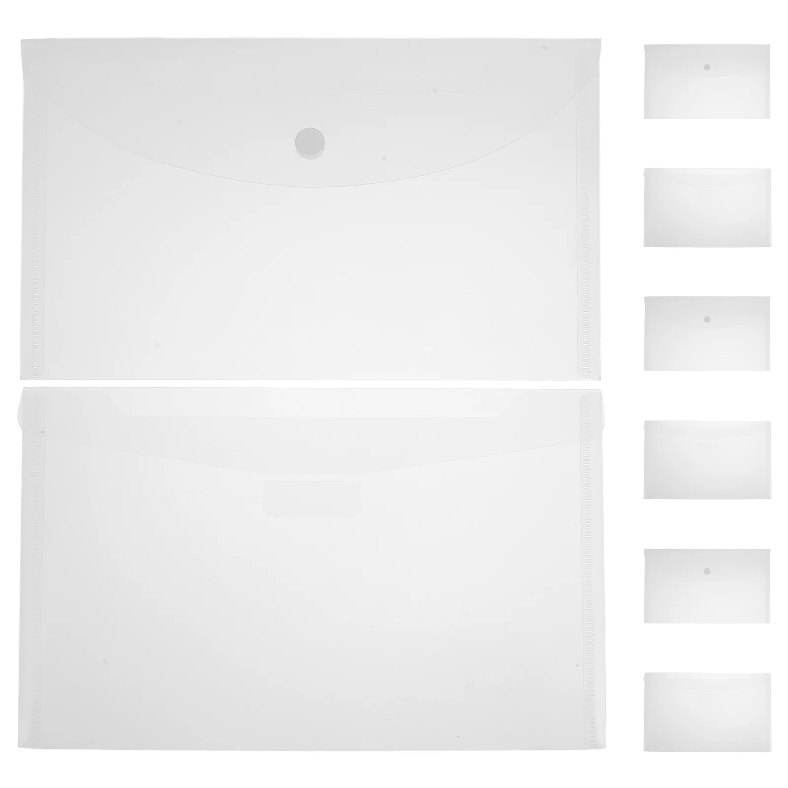 

8Pcs Document Bags Wear Resistant Transparent Clear File Storage Bags Snap Button Organizer for Office School Receipt Holder