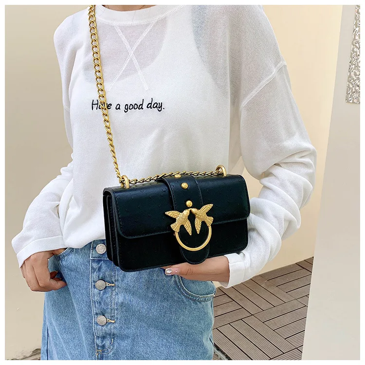 

2025 Новинка! Женская темпераментная маленькая квадратная сумка - клетчатая нить с вышивкой, повседневная сумка-мессенджер с цепочкой