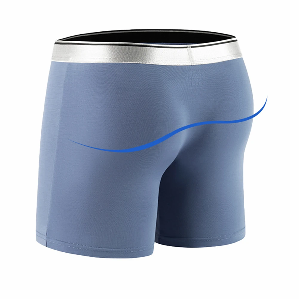 Long Legs Boxer Trunk Men Soft Modal Underwear U Convex Pouch Panty Sport Underpants Comfortable Panties Lingerie Casual Shorts