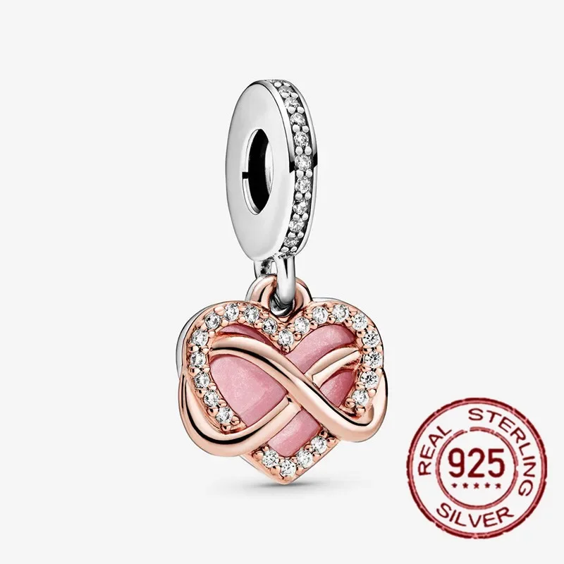 Colgante de plata de ley 925 para mujer, dije con forma de corazón, amor, mamá, atrapasueños, compatible con pulsera Pandora Original, joyería artesanal, regalo