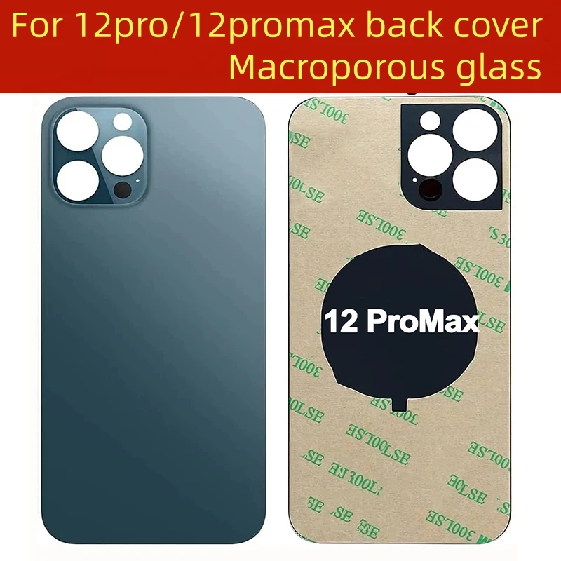 For iPhone 12 Pro Max Back Glass Panel Battery Cover Replacement Parts best quality size Big Hole Camera Rear Door Housing Case