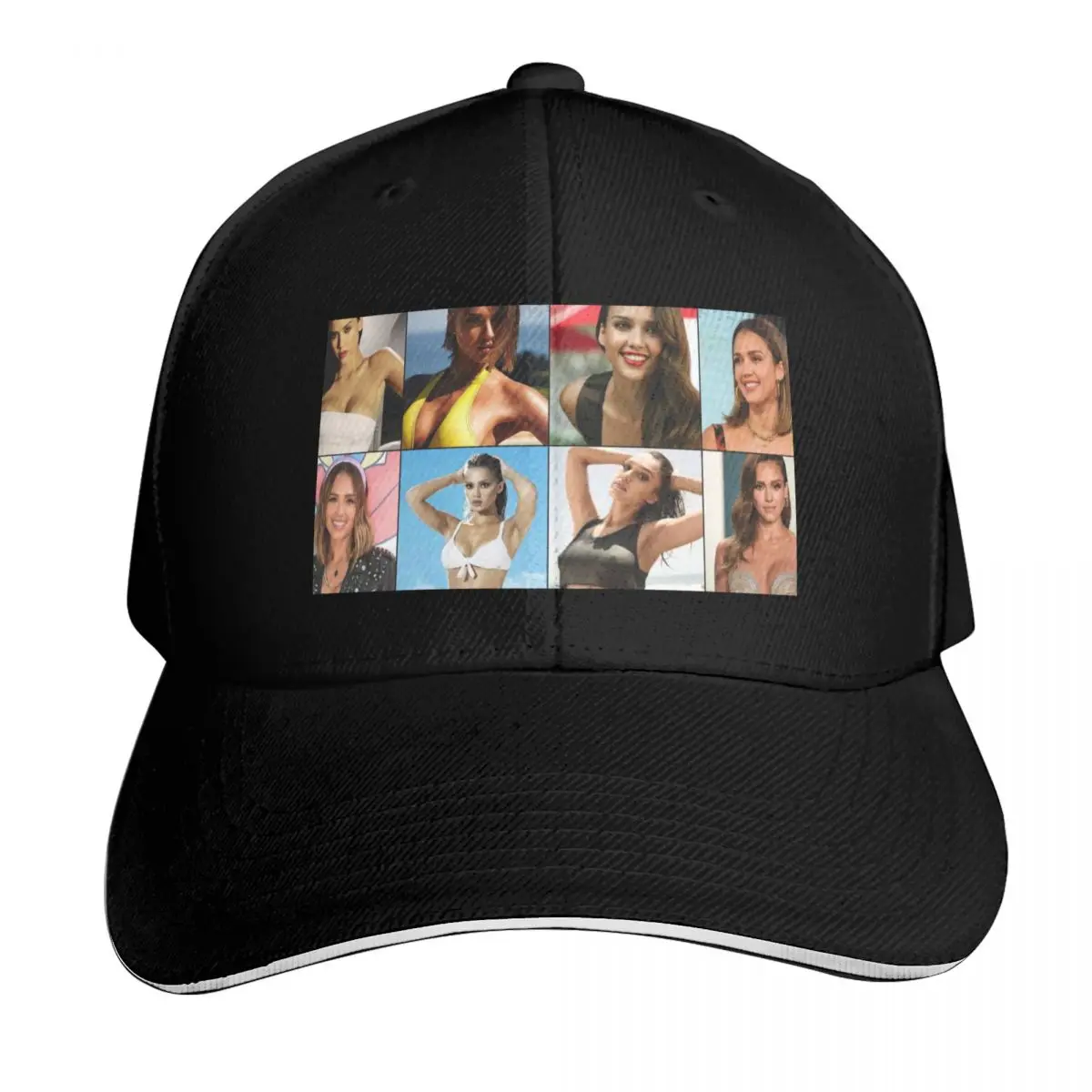 

Jessica Alba Photo Collage Baseball Cap Military Cap Man Beach Bag Mountaineering Golf Trucker Hats For Men Women's
