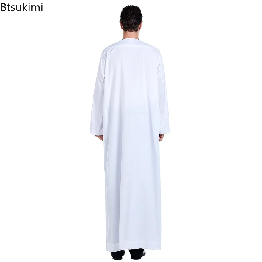 Robe musulmane à manches longues pour hommes, vêtements islamiques, Abayas, Ramadan, Jubba, Thobe, Arabie saoudite, Kaftan, Dishdash, Long Blouse, 2025