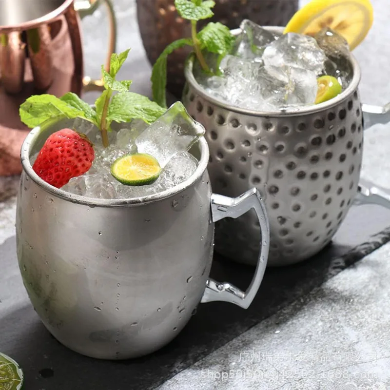 موسكو البغل القدح كوكتيل كوب كوكتيل من الفولاذ المقاوم للصدأ مع مقبض معدني كوب القهوة أكواب الشرب للمنزل بار درينكوير