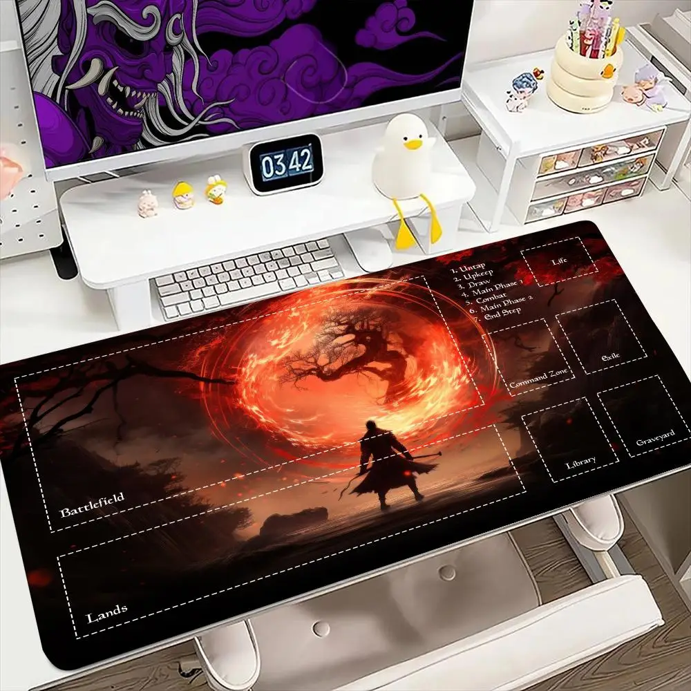 

Коврик для мыши с пейзажем и луной для MTG DTCG CCG RPG, коллекционная карточка, игральные коврики с чернилами, гладкая резиновая поверхность, боевой игровой настольный коврик
