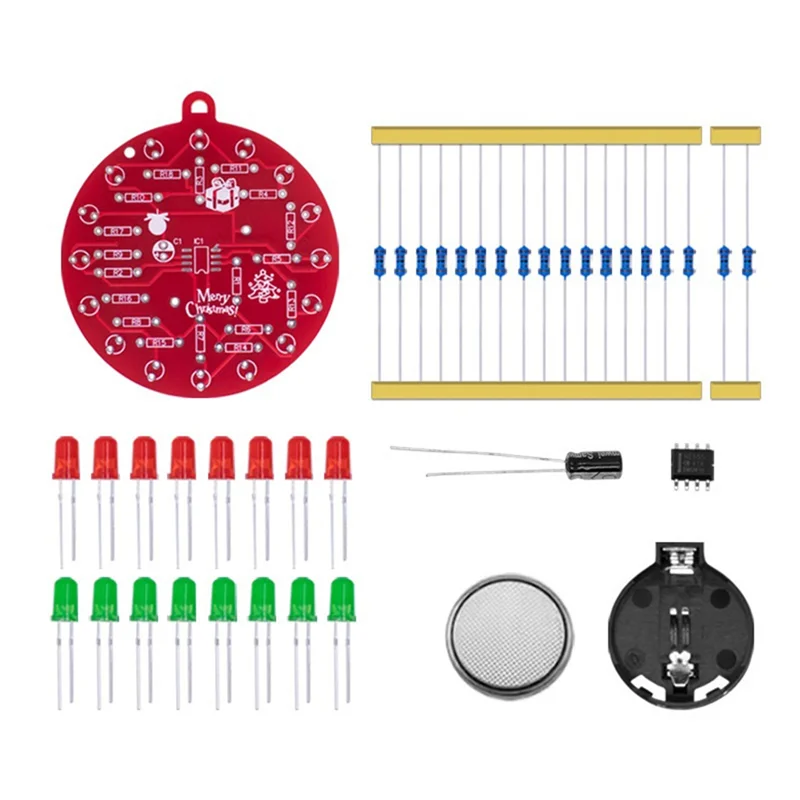 

A05G-NE555 светодиодный мигающий печатный блок для пайки DIY комплект украшение для рождественской елки красный зеленый мигающий свет паяльная тренировочная доска