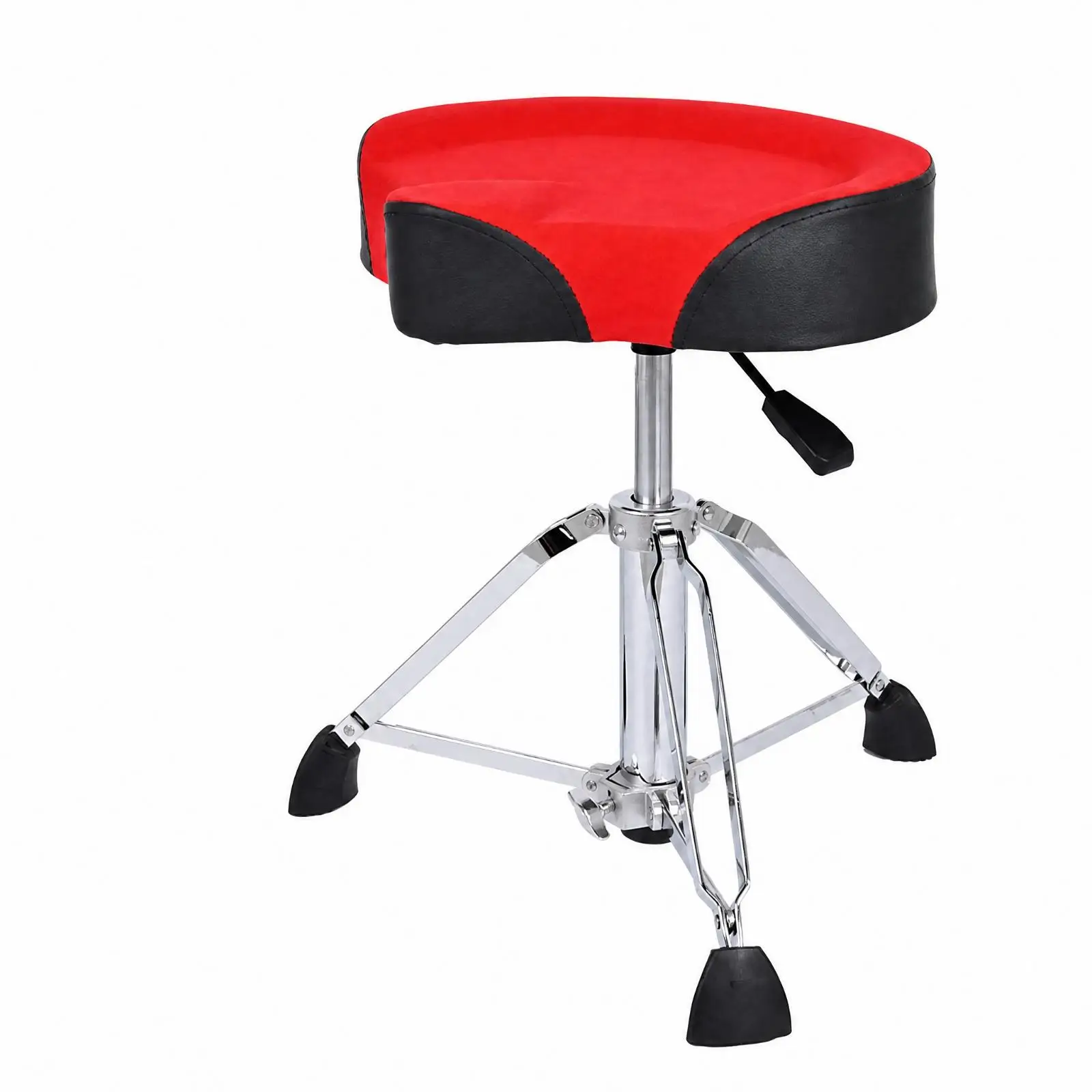 Multi Purpose Saddle Stool with Suede Cover and Rubber Feet for Acoustic Electronic Drums Music Room