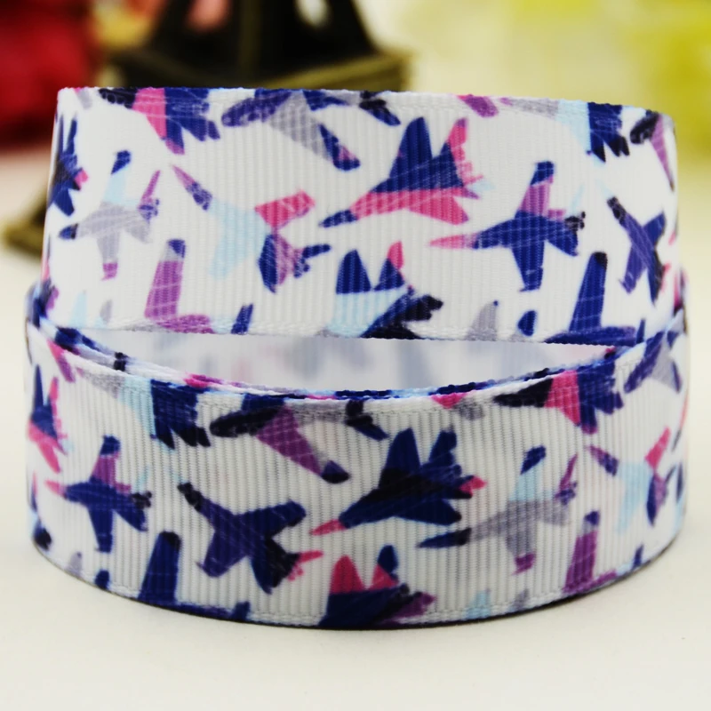 22mm 25mm 38mm 75mm Plane Cartoon printed Grosgrain Ribbon party decoration 10 Yards satin ribbons