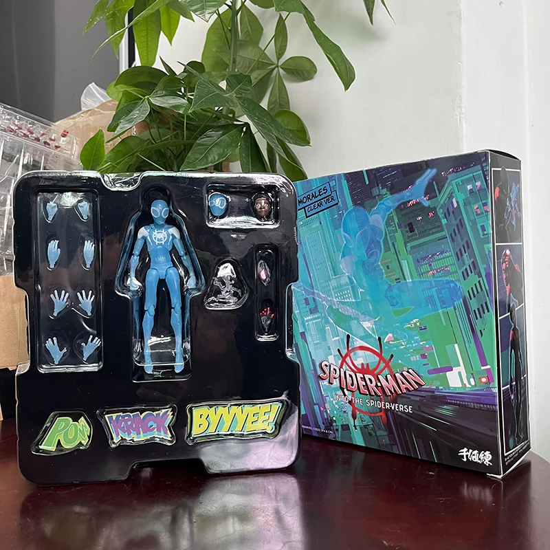 سبايدرمان في شكل عمل الآية العنكبوت ، ميل موراليس نموذج اللعب البلاستيكية ، Sv العمل ، شفافة