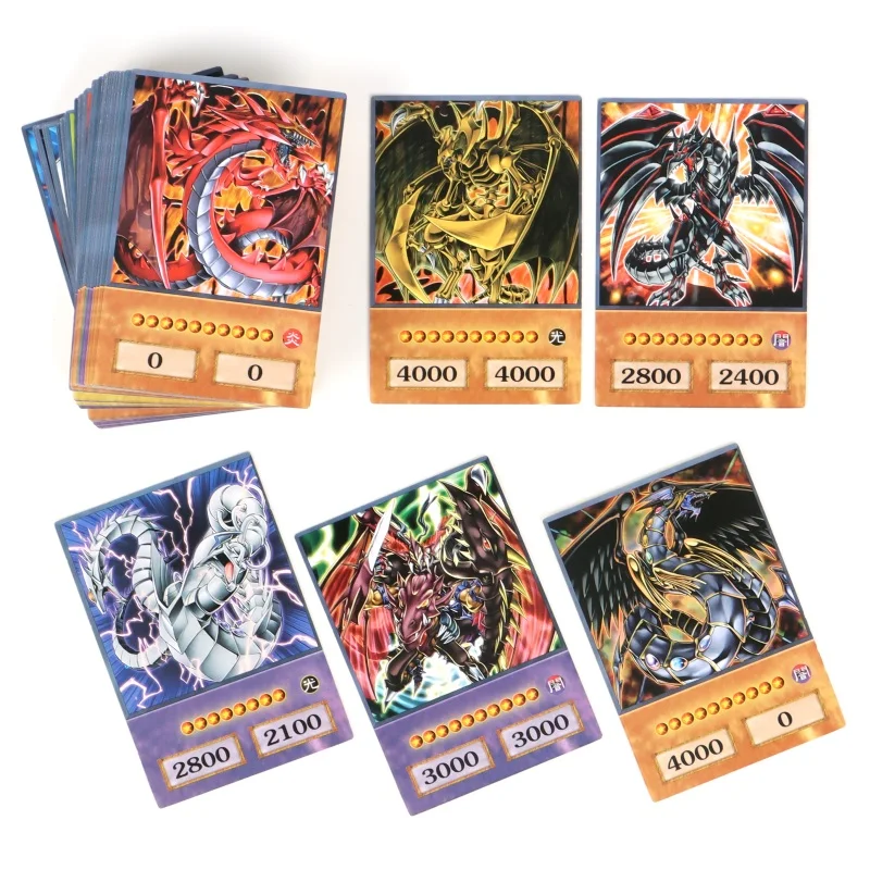 DIY 100PCS Yu-Gi-Oh GX Anime Style Cards E-HERO Yugioh GX Classical Proxy Card Kids Gift