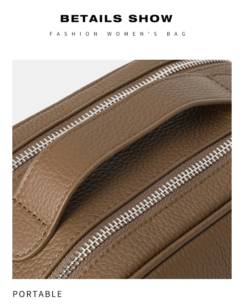 Damen-Kulturtasche aus genarbtem Leder, große Reise-Kosmetiktasche mit Griff, ideal für Reisen und den täglichen Gebrauch – Detail 15