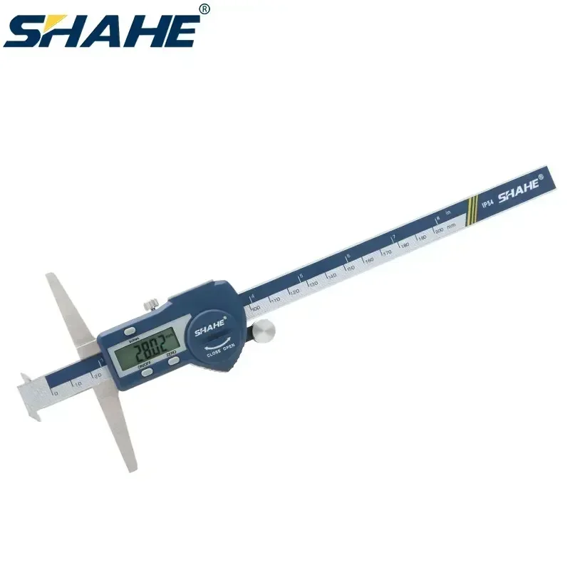 

SHAHE 0.01 mm 200 mm 8'' Stainless Steel Digital Depth Caliper With Double Hooks Digital Depth Gauge Measuring Tools