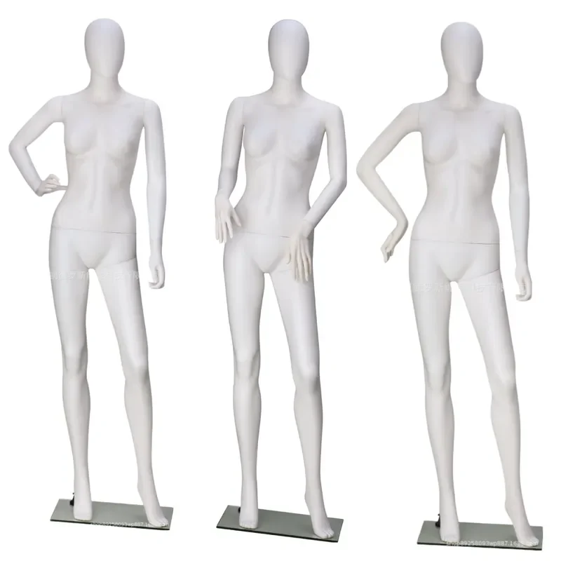 White Full Body Female Mannequin for Bridal Shop Window Display Plastic Dummy Model Stand for Clothing and Underwear Showcase