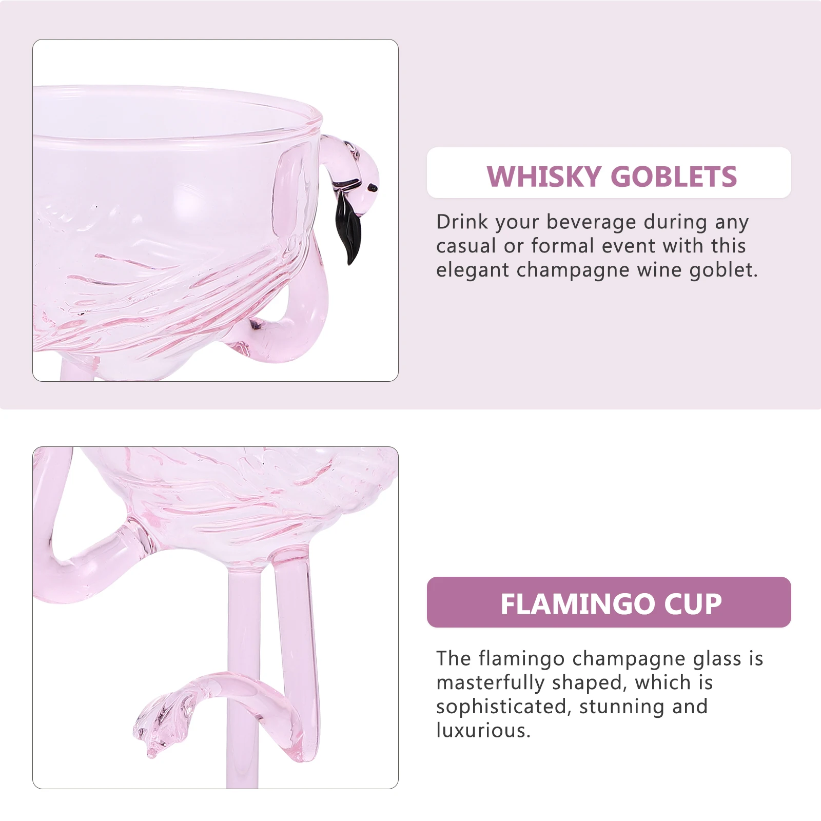 

Flamingo Glass Cup Exquisite Design for Cocktails Wines Comfortable Grip Elegant Dining Experience Flamingo Cocktail Glass Cup