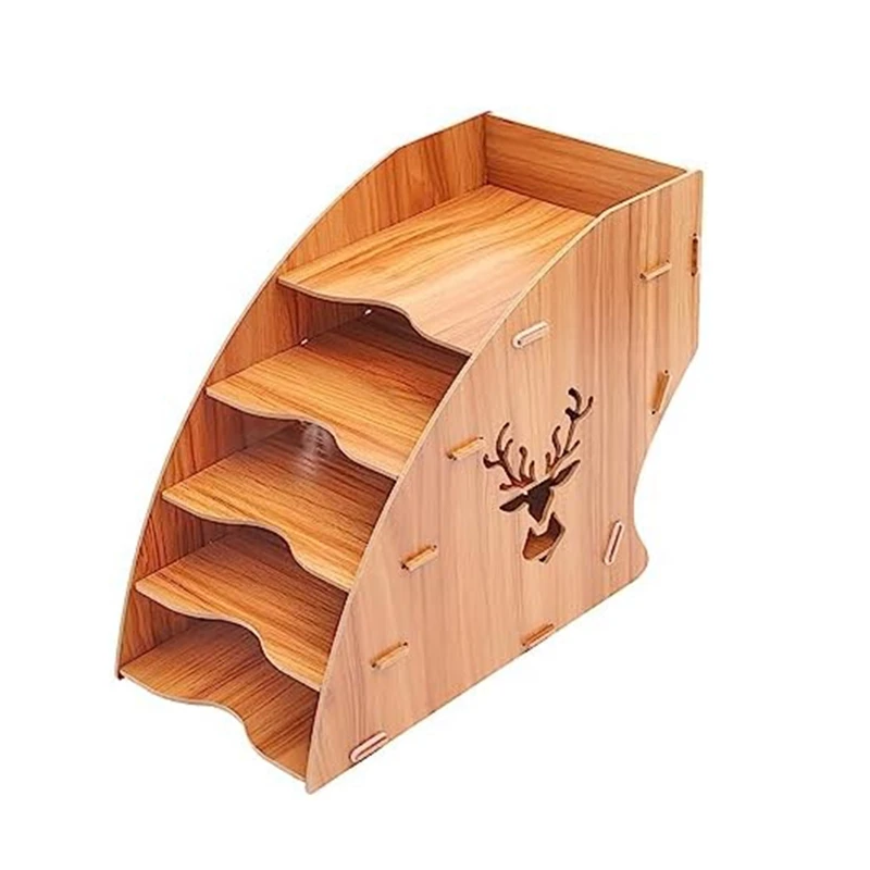 

1 PCS Wooden Invoice Bill Storage Rack Desktop Paper Organizer File Holder Document Letter Sorter Tray Mail Rack