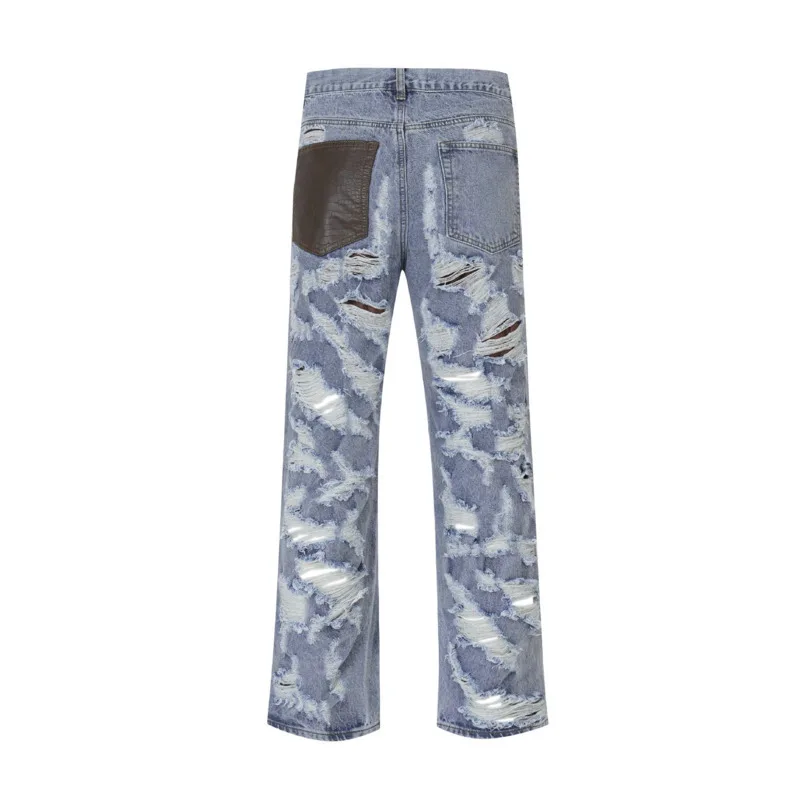 الرجال إلكتروني الطباعة العمل خارج الجينز ، واسعة الساق ، مستقيم الساق ، عادية ، تنوعا الدنيم السراويل ، فضفاضة تناسب السراويل ، للجنسين ، Y2K ، ملابس الشارع