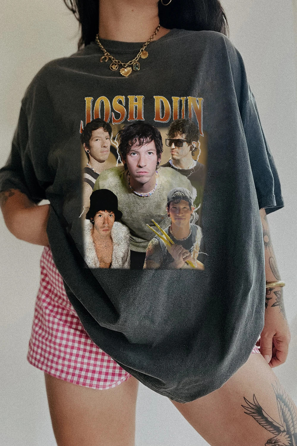Camiseta Vintage Limitada de Josh Dun, Camisetas Casuales de Algodón para Hombre y Mujer, Estilo Y2K, Vintage Urbano, Manga Corta, Suave