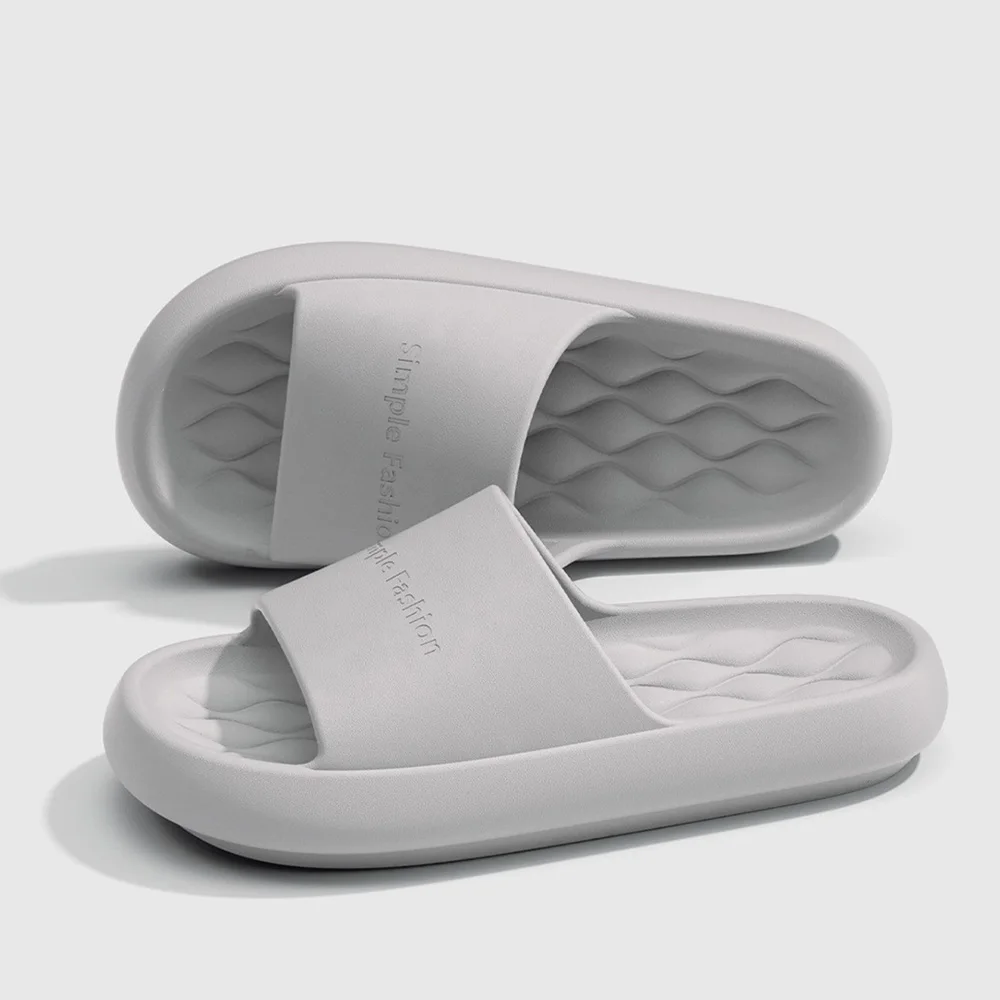 Women Fashion Slippers Summer Men Casual Platform Slides Soft Beach Sandals Massage Flats Indoor Non-slip Couples Bathroom Shoes - view 2